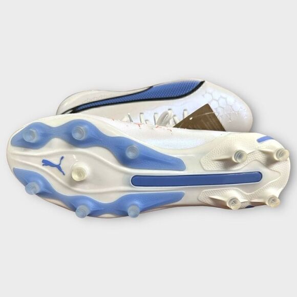 Puma King Ultimate Fg/Ag White Blue Soccer Cleats Womens size 8 107262-01 New - Picture 9 of 10